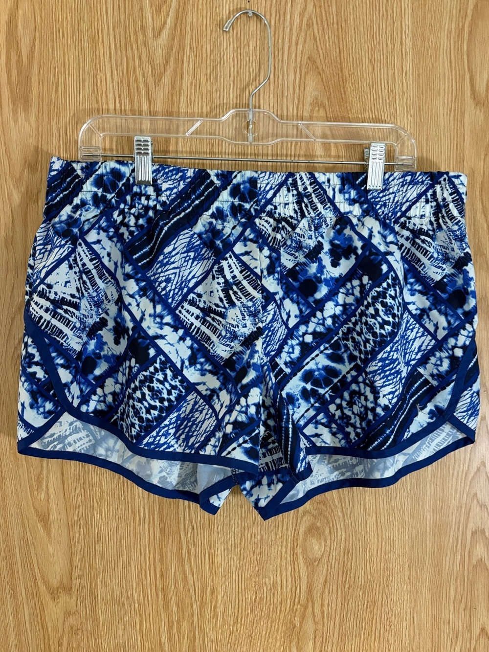 Danskin Blue Patterned Lightweight Jogging Athletic Shorts
